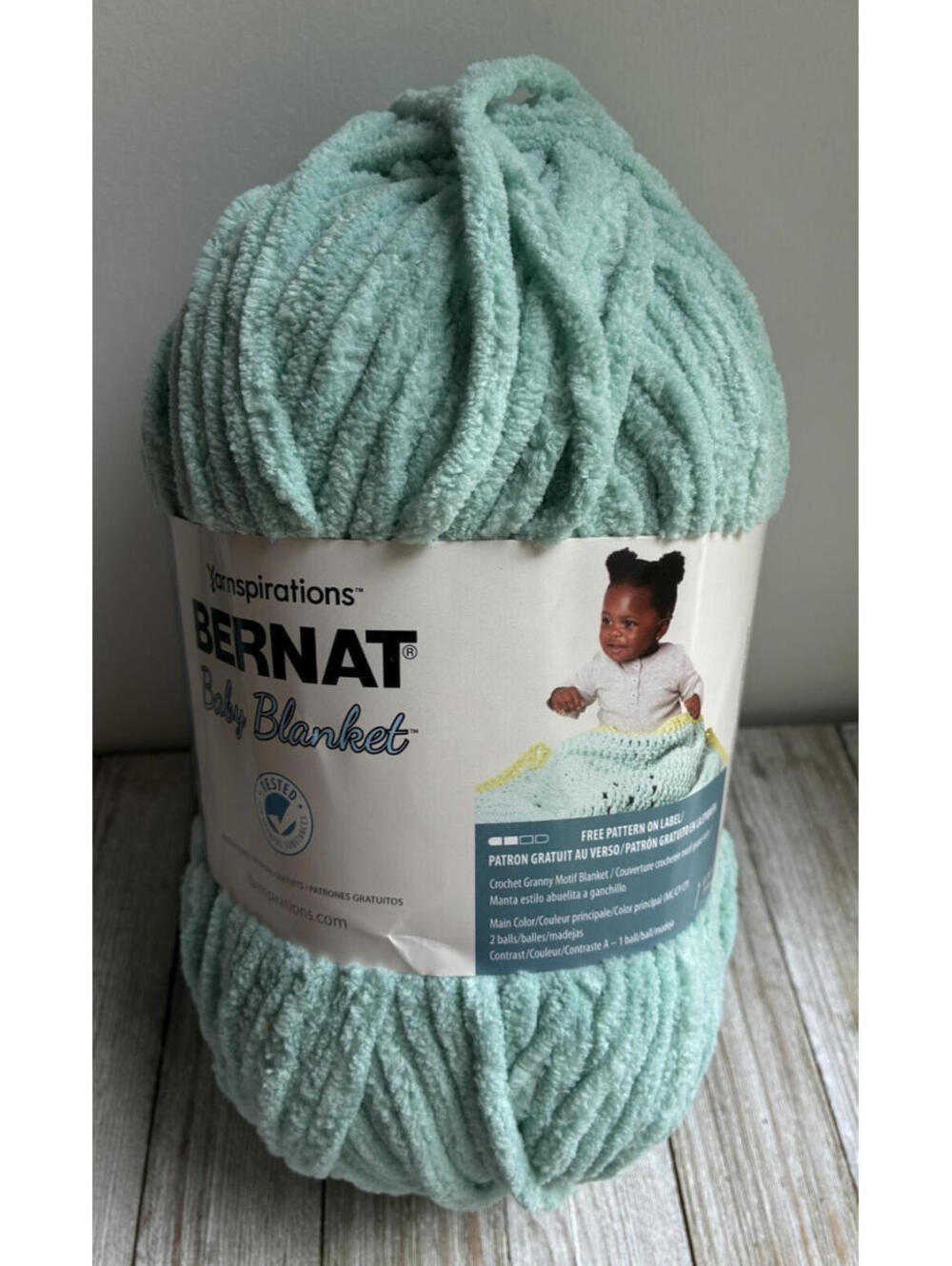 Bernat Baby Blanket 10.5 oz 220 yds. Polyester Yarn 1 skein Seafoam Green